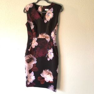 Calvin Klein midi v neck floral dress